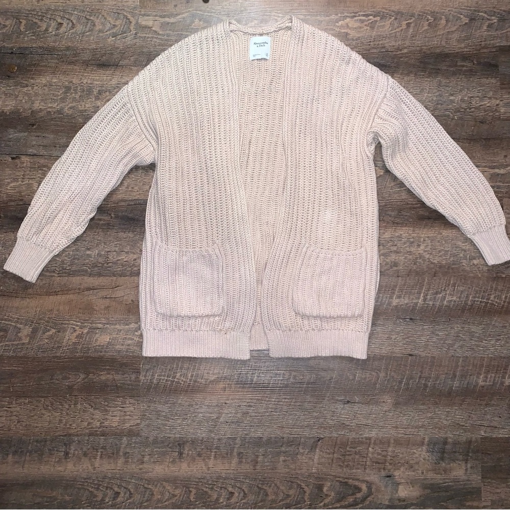 Abercrombie & Fitch Sweater Cardigan with Pockets Khaki/ Brown Size XL - Picture 3 of 9